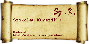 Szokolay Kurszán névjegykártya